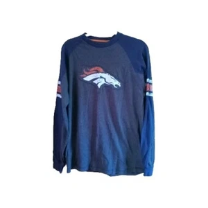 Camisa de manga larga NFL Denver Broncos para hombre talla mediana azul estampado de logotipo - Imagen 1 de 7