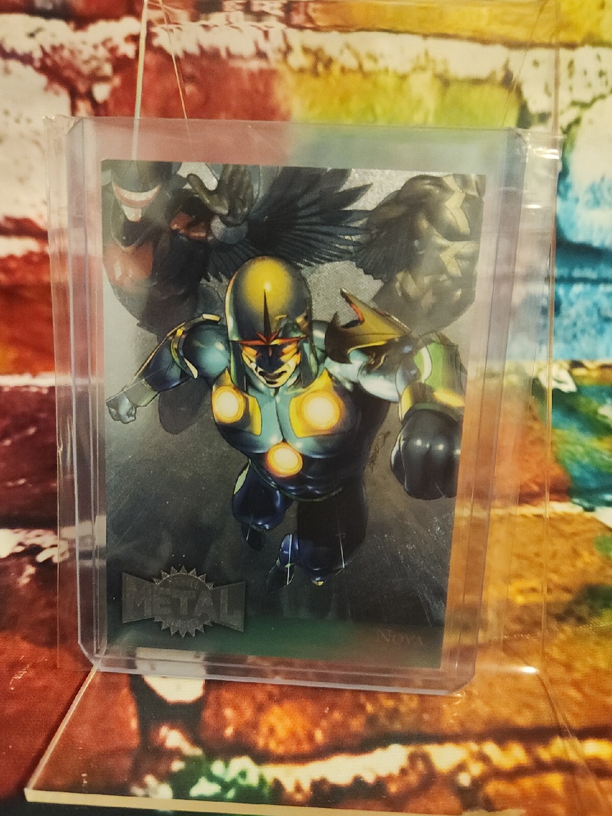 2015 Marvel Fleer Retro 1995 Fleer Metal Blaster Nova #28