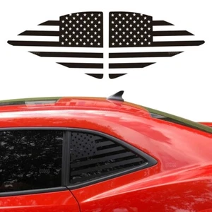 Calcomanía de vinilo negra bandera de Estados Unidos para Chevy Camaro 2010-15 cuarto lateral ventanas - Imagen 1 de 6