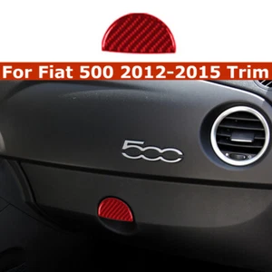 Interior Glove Box Handle Carbon Fiber Sticker Trim Red For Fiat 500 2012-2015 - Picture 1 of 11