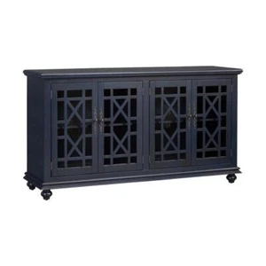 Martin Svensson Home TV Stand 63" 2-Shelves w/ Cabinet, Cable Management Blue - Picture 1 of 7