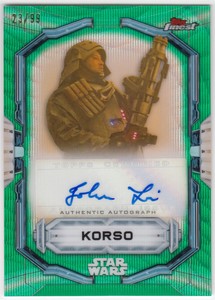 2022 Topps Finest Star Wars Auto Green Refractor JOHN TUI as KORSO #FA-JT #23/99
