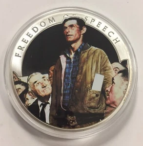 MEDALLA NORMAN ROCKWELL COLOREADA ~ LIBERTAD DE EXPRESIÓN ~ - Imagen 1 de 3