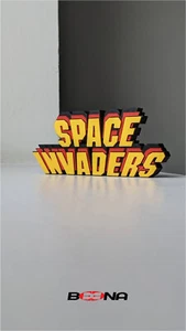 SPACE INVADERS   logo display retro arcade Beena Studio - Picture 1 of 2