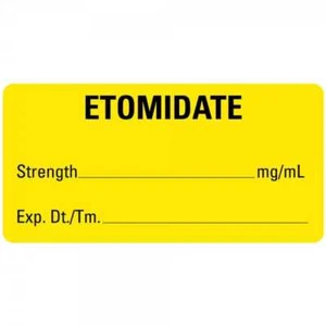 Etiquetas de atención médica médica ETOMIDATE de 2""x1 - Imagen 1 de 1