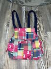 Disney Parks Mickey Mouse Silhouette Pink Patchwork Backpack  Bookbag Purse
