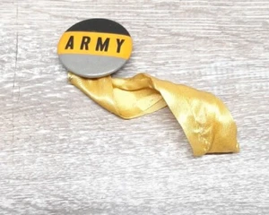 Antique US ARMY 30s 40s Football Team Pinback Pin Button Charm Sovenir Ribbon - Picture 1 of 3