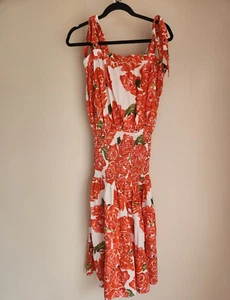 NWT RHODE Micah Floral Cotton Dress Size S Rosb Red #1F403 - Picture 1 of 11