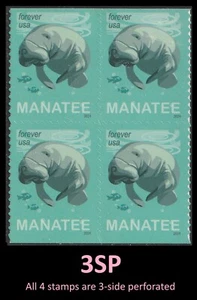 US 5851 Save Manatees F 3SP block 4 MNH 2024 - Picture 1 of 1
