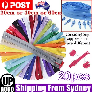 20PCS Nylon Zippers Sewing Tool Edge Puller Zip Tailor Zipper Mixed Color DIY - Picture 1 of 16