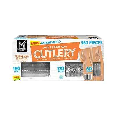 Member's Mark Clear Cutlery Combo Pack, Forks, Knives, Spoons (360 ct.) - Image 1 of 4