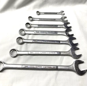 Vtg Craftsman 7 Piece SAE Combination Forged Steel Wrench Set 3/8" - 7/8" USA - Picture 1 of 6