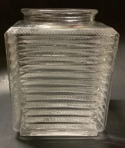 Ribbed Porch Ceiling Globe Clear Glass Jelly Jar Light Shade Mid Century Modern Cover