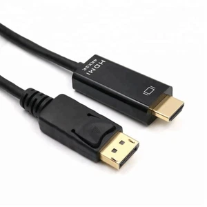 1M DISPLAYPORT DP TO HDMI HD GOLD CABLE LEAD WIRE DISPLAY MONITOR PC LAPTOP - Picture 1 of 6