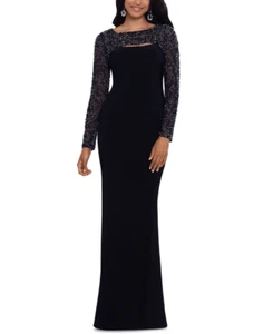 Vestido de noche largo adornado Betsy & Adam para mujer TALLA 2 - Imagen 1 de 4