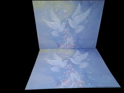 Vintage Cardstock Stapco Paper  Print  Lot -  11" X 8 1/2" - Doves 6 Pieces - Image 1 of 4