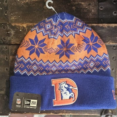 New Era Denver Broncos Snow Burst Team Invierno Pom Logo Vintage Foto 1 de 3