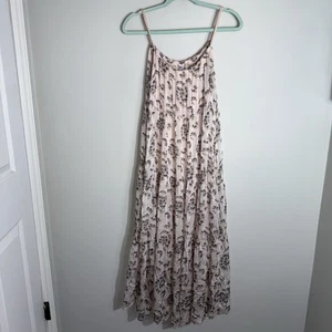 Elena Baldi Seidenmischung ärmelloses Midikleid - rosa hellbraun grau - Made in Italy - klein - Bild 1 von 10