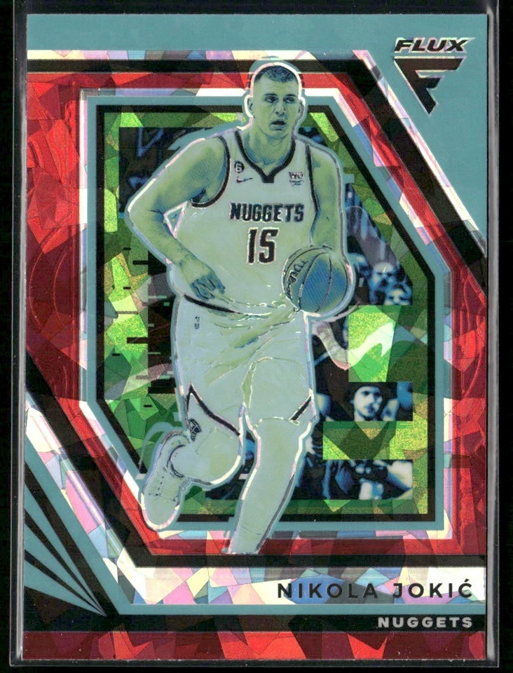 2022-23 Panini Flux - Nikola Jokić #55 Red Cracked Ice Prizm - Image 1 of 2