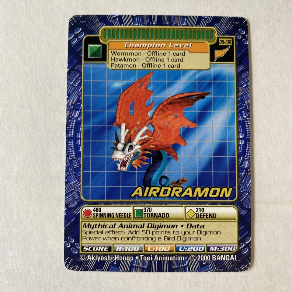 Digimon Digi Battle Airdramon Bo-138 Series 3 Bandai 2000 Non Foil NM/LP - Image 1 of 3