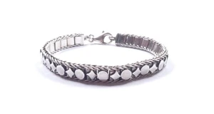 Ausgefallenes Armband Fuchsschwanz Bordüre 925 Sterling Silber Kreis Muster - Bild 1 von 9