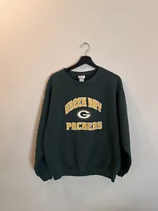 Vintage Green Bay Packers Sweatshirt mit Rundhalsausschnitt Größe Large 90er Vintage grün NFL - Bild 1 von 3