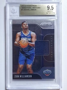2019 Prizm Zion Williamson Rookie #PATCH Sensational Swatches Jersey - BGS 9.5 - Picture 1 of 2