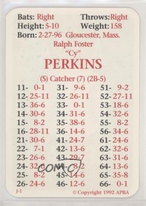 1992 APBA Baseball 1920 Season Cy Perkins