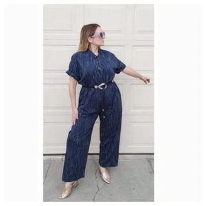 NUEVO CON ETIQUETAS DUSHYANT. Mono para mujer con botones manga corta 100 % algodón azul talla S - Imagen 1 de 10