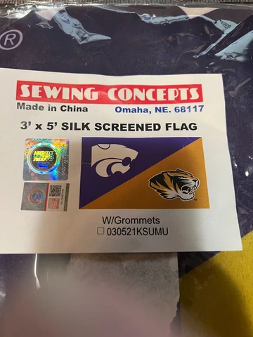 KANSAS STATE WILDCATS/MISSOURI TIGERS----- HOUSE DIVIDED FLAG--3' X 5' Cover