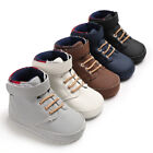 Newborn Baby Boy Crib Shoes Infant High Top Boots First Step Booties Size 0-18 M