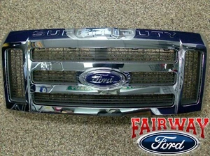 08 09 10 F250 F350 F450 F550 OEM Genuine Ford Super Duty Chrome Grille Grill - Picture 1 of 5