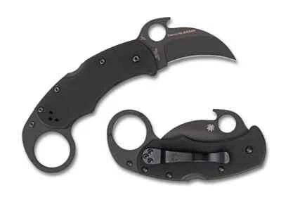 Spyderco Knives Karahawk Lockback Black G-10 VG-10 Steel C170GBBKP Pocket Knife - Image 1 of 4