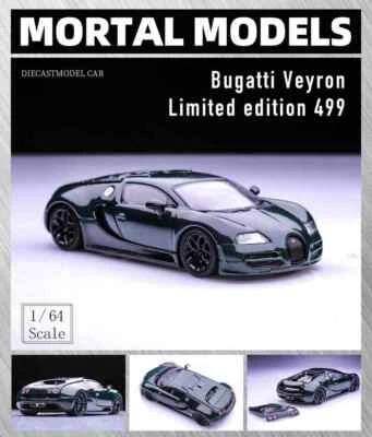 1/64 Mortal Bugatti Veyron Super Sport Diecast Car Models Detachable Back Cover - Immagine 1 di 4