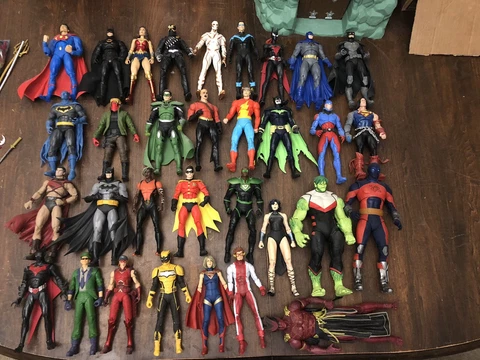 DC Multiverse Lot Of 32 Keaton Batman Owlman Superman Flash Beast Boy Cover