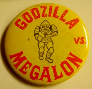 Godzilla vs Megalon 70's Movie Promo Pinback Button - Picture 1 of 3