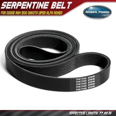 77.48 inch Serpentine Belt for Dodge Ram 1500 94-96 Dakota Viper Alfa Romeo 164 - Image 1 of 4