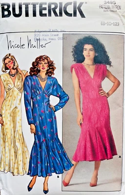 VESTIDO BUTTERICK 3495 NICOLE MILLER AÑOS 80 TALLAS 8 10 12 UC/FF Foto 1 de 4