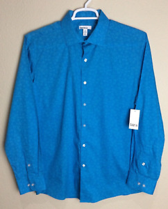 NWT Bar III Slim Fit Stretch Mens L 16-16.5 Blue  Long Sleeve Button Up Shirt