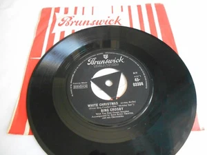 Bing Crosby White Christmas Tri Centre 7" EX+ 1958? Brunswick 45-03384 Nice - Picture 1 of 5