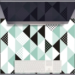 Desk Mat Top Large Pad Protector Home Keyboard 90x45 Triangular pattern - Afbeelding 1 van 4