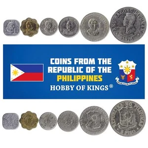 Philippines | 6 Coin Set | 1 5 10 25 Sentimos 1 5 Peso | 1975 - 1978 - Picture 1 of 2