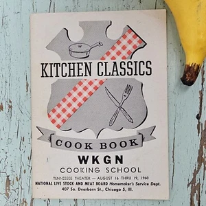Vintage WKGN Radio Kochschule Küche Klassiker 16.-19.08.19 1960 Rezeptheft - Bild 1 von 9
