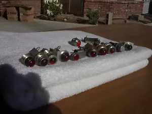 Lot (12)~ 1950s Glass Jewel Indicator Dash Lights Classic Car, Aircraft, Tractor - Picture 1 of 8