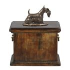 Scottish Terrier - wooden urn with dog statue, Art Dog type 1