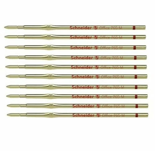 10x Kugelschreiberminen Kuliminen Schneider Office 765, M dokumentenecht rot