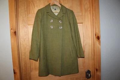 Abrigo tejido forrado de doble botonadura verde Thalian para mujer - talla 6 Foto 1 de 4
