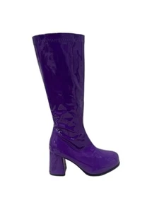 Purple GoGo Ladies Mens Retro Boots Womens Knee High Boots 60s 70s Size 3-12 - Picture 1 of 16