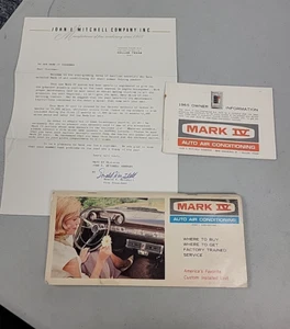 MARK IV Air Conditioning Owner Information Card, Letter, Service Location 1960s - Picture 1 of 8