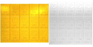 One Gram of Silver and Gold Snap Bars Breaks into 15 One GR Bars Gold Bullion - Picture 1 of 9